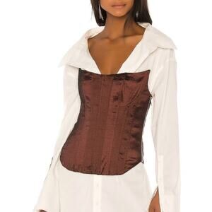 LPA Maddalena Brown Boned Corset Top